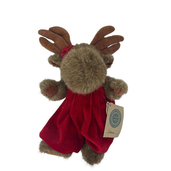Boyds Bear Christmas Moose Plush Collectable Red Jumper Bow 12 Inch Holiday - Picture 1 of 7